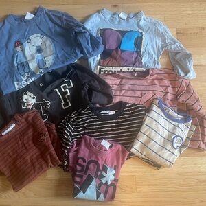 LOT OF 8 ZARA BOYS LONG SLEEVED T SHIRTS SIZE 4-5